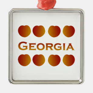 Georgia-Pfirsich-Logo Ornament Aus Metall