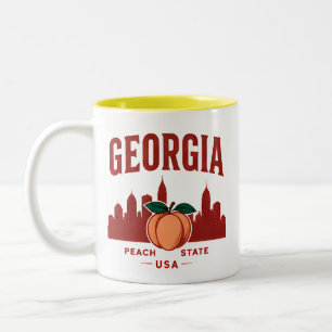 Georgia Pfirsich-Staaten-Abenteuer Zweifarbige Tasse