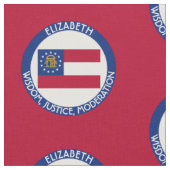 Georgia-Pfirsich-Staats-personalisierte Flagge Stoff (Nahaufnahme)
