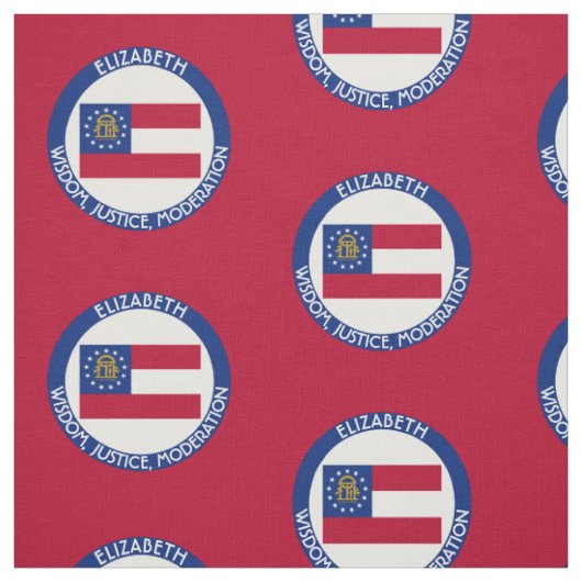 Georgia-Pfirsich-Staats-personalisierte Flagge Stoff (Muster)