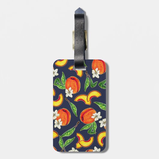 Georgia-Pfirsich-u. der Pfirsich-Blüten-| Gepäckanhänger (Rückseite vertikal)