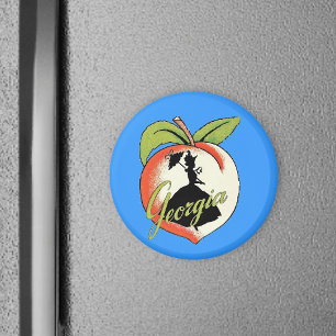 Georgia-Pfirsich-Vintage-Südstaaten-Dame-Sonnensch Magnet