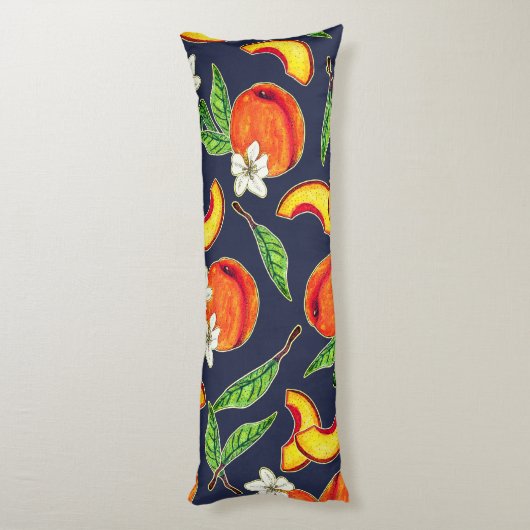 Georgia Pfirsiche & Blüten Seitenschläferkissen (Rückseite (Vertikal))