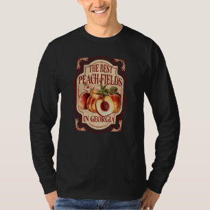 Georgia Pfirsichfelder Obst Lebensmittel Süden Vin T-Shirt