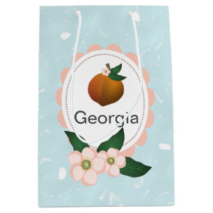 Georgia-Pfirsichfrucht-Kunstentwurf Mittlere Geschenktüte