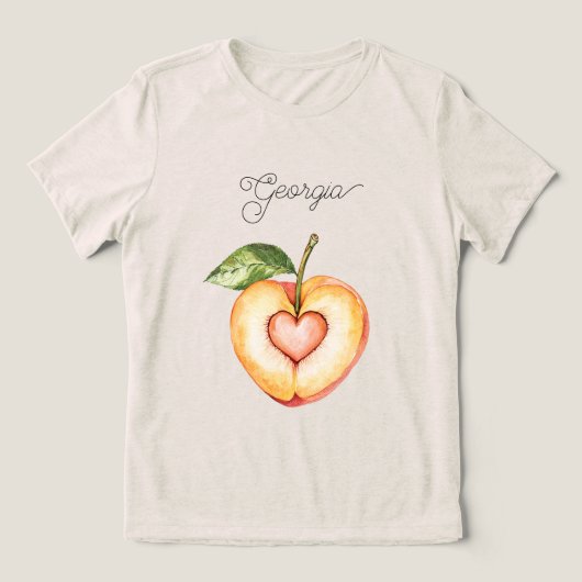 Georgia Pfirsichherz Frucht Tri-Blend Shirt (Design Vorderseite)