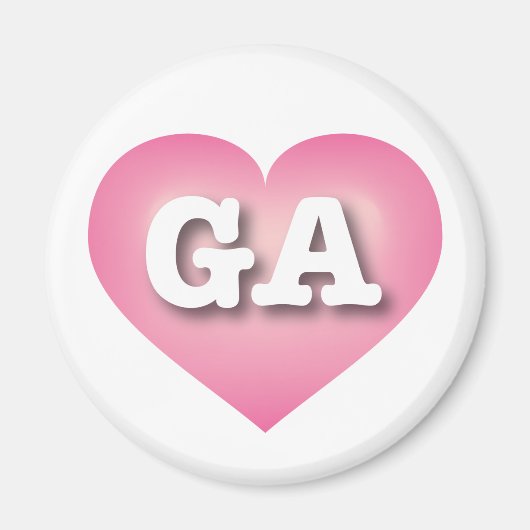Georgia Pink Fade Heart - I Liebe GA Magnet (Vorne)