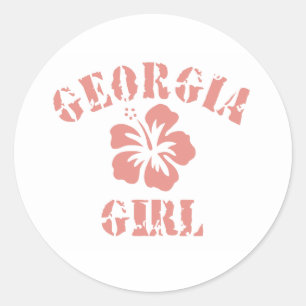 Georgia Pink Girl Runder Aufkleber