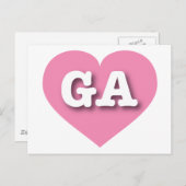 Georgia Pink Heart - I Liebe GA Postkarte (Vorne/Hinten)