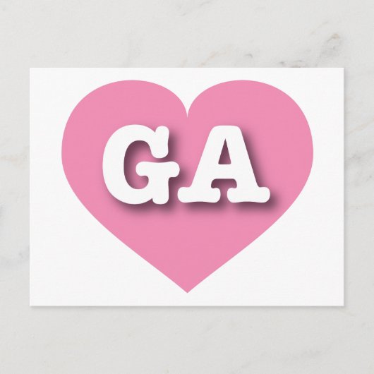 Georgia Pink Heart - I Liebe GA Postkarte (Vorderseite)