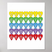 Georgia Regenbogenherzen Poster (Vorne)