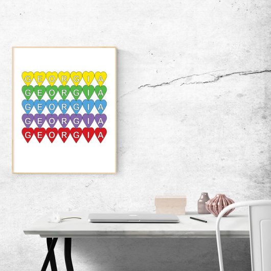 Georgia Regenbogenherzen Poster