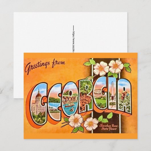 Georgia Retro-Postkarte Postkarte (Vorne/Hinten)