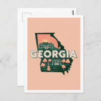 Georgia Retro Travel Design Iconic US-Staaten