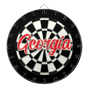 Georgia Roter Text Schwarz-Weiß-Retro Dartscheibe