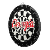 Georgia Roter Text Schwarz-Weiß-Retro Dartscheibe (Vorderseite rechts)