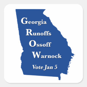 Georgia Runoffs Ossoff Warnock Quadratischer Aufkleber