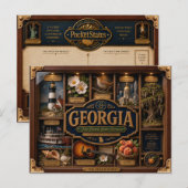 Georgia Shadow Box 3D Figurine Staat Postkarte (Vorne/Hinten)