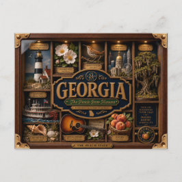 Georgia Shadow Box 3D Figurine Staat Postkarte