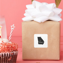 Georgia Shaped Chalkboard Georgian Peach Liebe Quadratischer Aufkleber