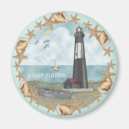 Georgia Shells Leuchtturm Magnet (Vorne)