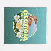 Georgia Staat Bird & Blume Fleecedecke (Vorderseite (Horizontal))
