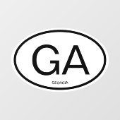 Georgia Staat Code Abkürzung Oval Form Car Fensteraufkleber (Blatt)