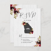 Georgia Staat Destination Rustic Wedding RSVP (Vorne/Hinten)