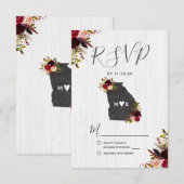 Georgia Staat Destination Rustic Wedding RSVP Karte (Vorne/Hinten)