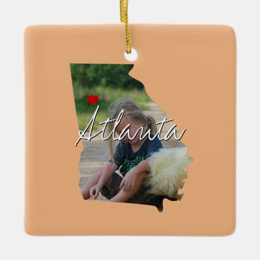 Georgia Staat Foto Einfügung und Ortsname Keramikornament (Vorderseite)