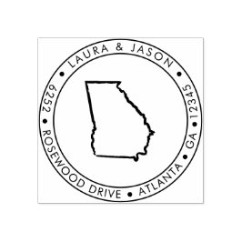 Georgia Staat Map Rücksendeadresse Holzkunst Brief Gummistempel