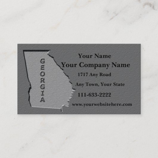 Georgia Staat Visitenkarte geschnitzter Stein Look (Vorderseite)