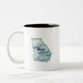 Georgia Staaten Map Watercolor Zweifarbige Tasse (Links)
