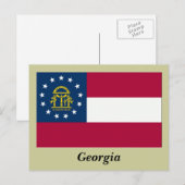 Georgia-Staats-Flagge Postkarte (Vorne/Hinten)