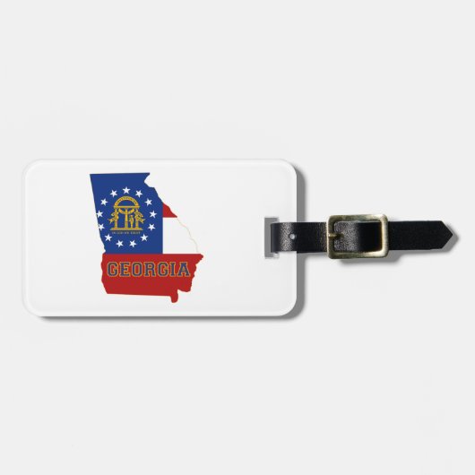 Georgia-Staats-Flagge und Karte Gepäckanhänger (Vorderseite horizontal)