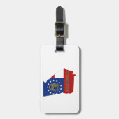 Georgia-Staats-Flagge und Karte Gepäckanhänger (Vorderseite vertikal)