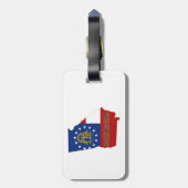 Georgia-Staats-Flagge und Karte Gepäckanhänger (Rückseite vertikal)