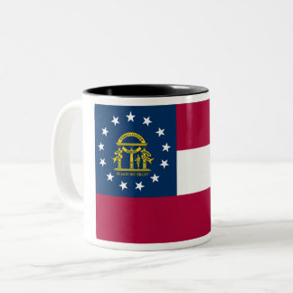 Georgia-Staats-Flagge Zwei-Ton Kaffee-Tasse Zweifarbige Tasse