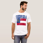 Georgia-Staats-Flaggen-T - Shirt (beunruhigt) (Vorne ganz)