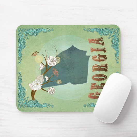 Georgia-Staats-Karte - Grün Mousepad (Mit Mouse)