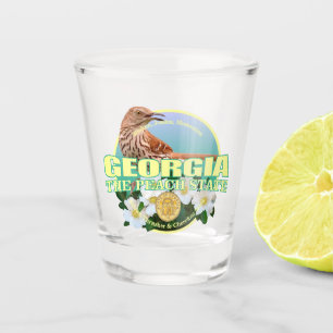 Georgia-Staats-Vogel u. Blume Schnapsglas