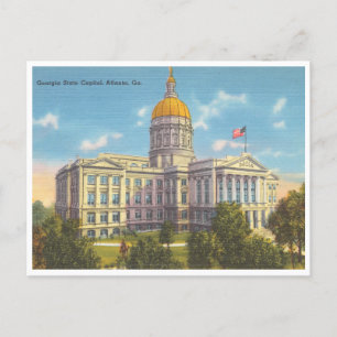 Georgia State Capitol Atlanta Vintage Postkarte