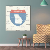 Georgia State Cities Stretched Canvas Print Leinwanddruck