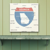 Georgia State Cities Stretched Canvas Print Leinwanddruck