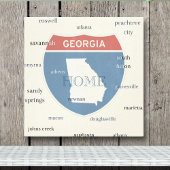 Georgia State Cities Stretched Canvas Print Leinwanddruck
