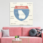 Georgia State Cities Stretched Canvas Print Leinwanddruck (Insitu (Wohnzimmer))