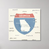 Georgia State Cities Stretched Canvas Print Leinwanddruck (Vorderseite)