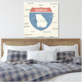 Georgia State Cities Stretched Canvas Print Leinwanddruck (Insitu (Schlafzimmer))