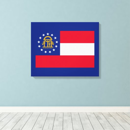 Georgia State Flag Design Leinwanddruck (Insitu (Holzboden))