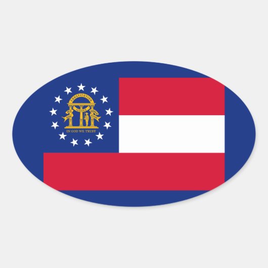 Georgia State Flag Design Ovaler Aufkleber (Vorderseite)